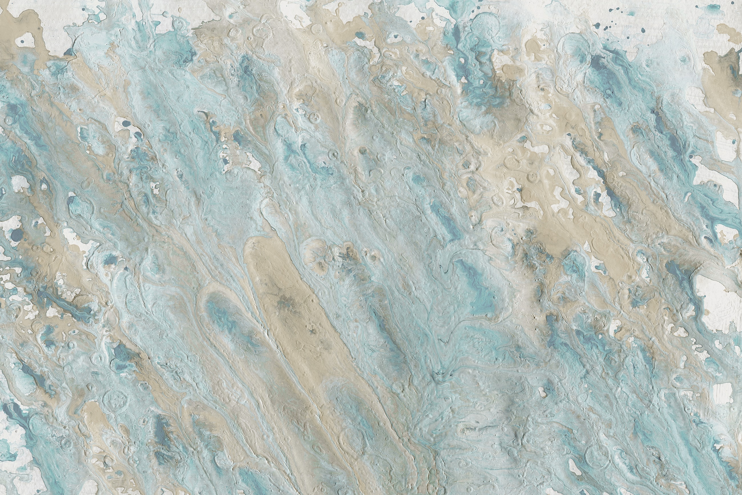 Abstract blue and beige fluid art background.